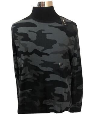 Express Shirt Mens XS Camouflage Blue Pullover Tee Sweater Lightweight N29